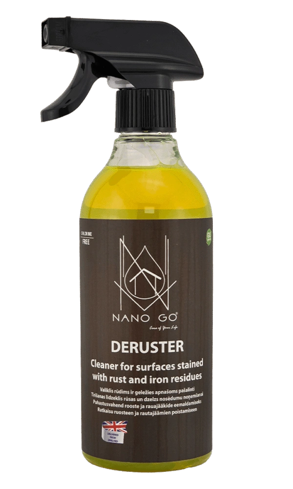 NANO GO Deruster alkaline rust remover 500 ml bottle with trigger sprayer