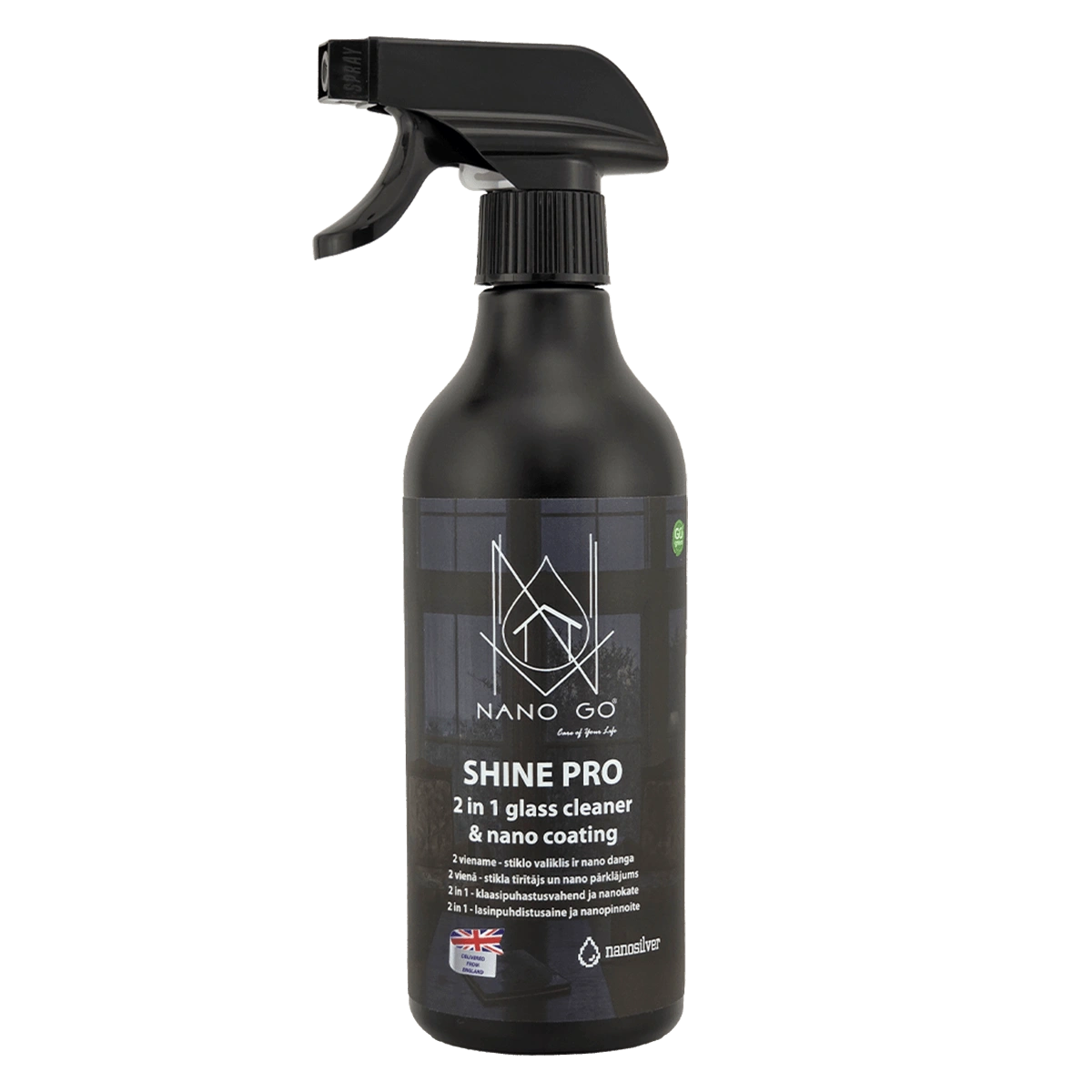 SHINE PRO 2in1 stiklo valiklis su nano danga 500ml | NANO GO®