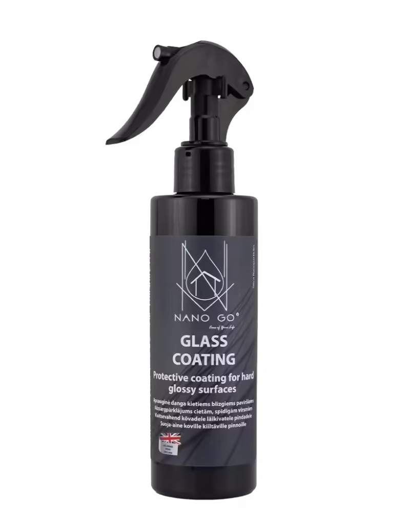 NANO GO stiklo apsauginė nano danga lygiems ir kietiems paviršiams, butelys su purkštuku 200ml