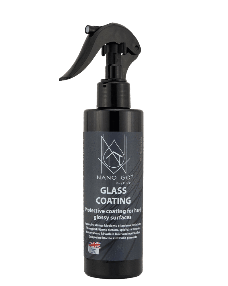 NANO GO stiklo apsauginė nano danga lygiems ir kietiems paviršiams, butelys su purkštuku 200ml