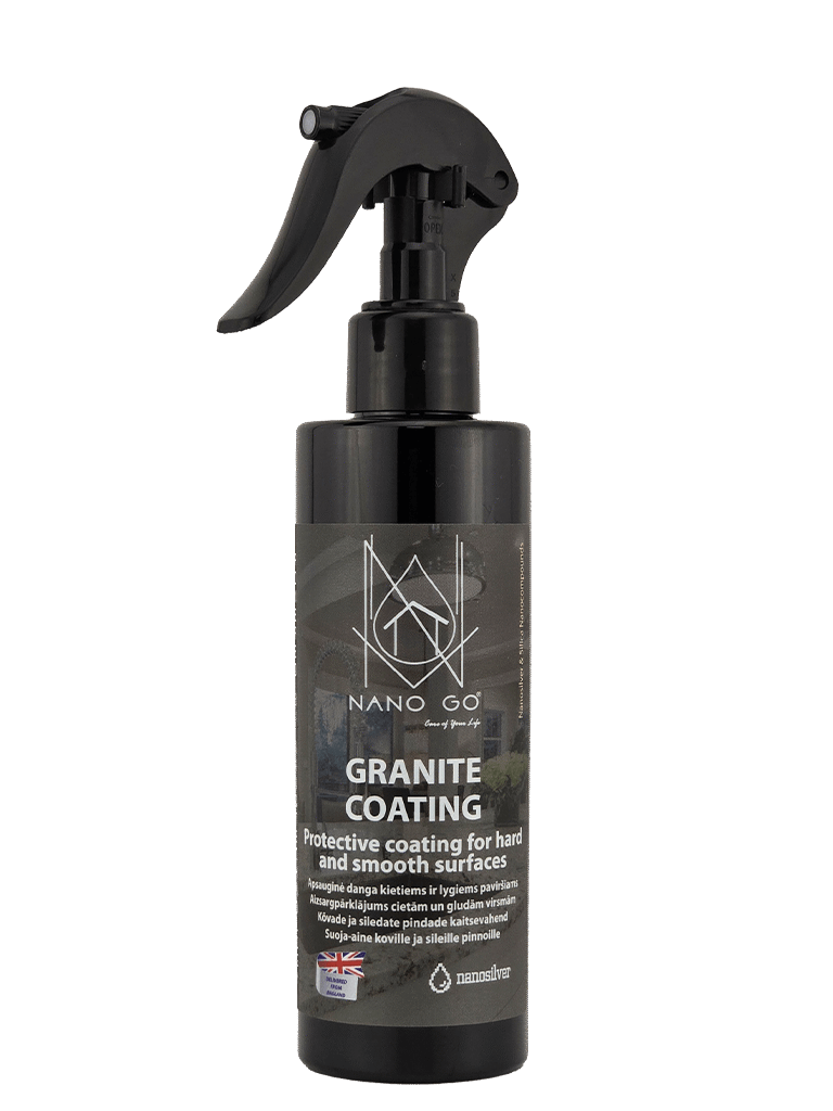 NANO GO granito nano danga spalvų atnaujintojas aliejaus pagrindo impregnantas kietiems paviršiams, butelys su purkštuku 200ml