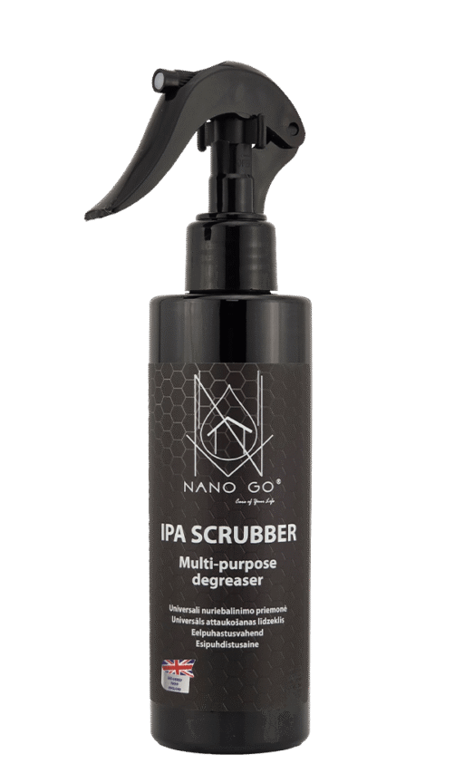 IPA Scrubber nuriebalintojas skirtas paviršių valymui prieš nano dangos dengimą, butelys su purkštuku 200ml