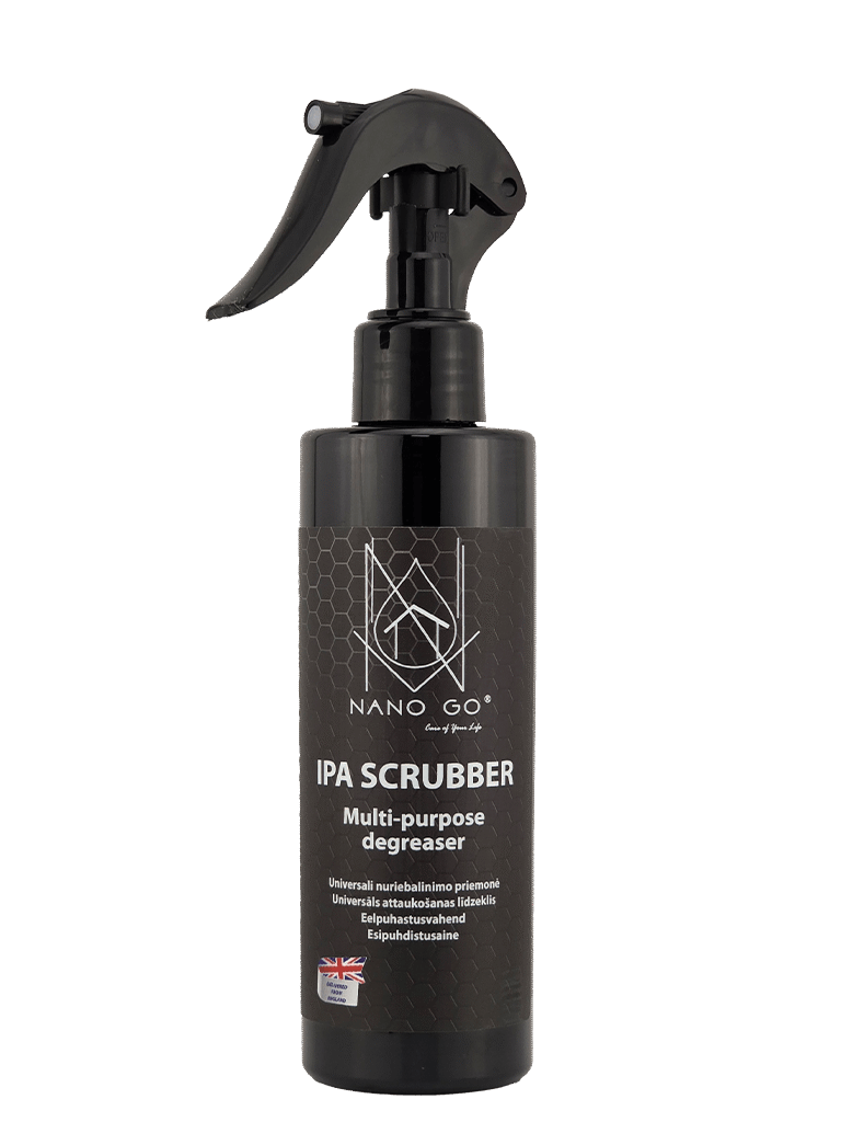 IPA Scrubber nuriebalintojas skirtas paviršių valymui prieš nano dangos dengimą, butelys su purkštuku 200ml