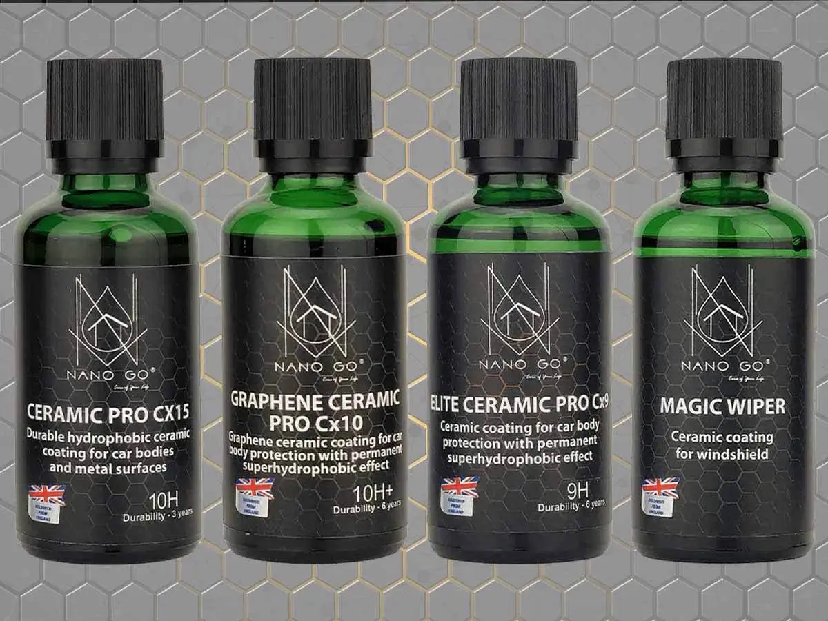 Nano Go keraminės automobilių dangos buteliukai