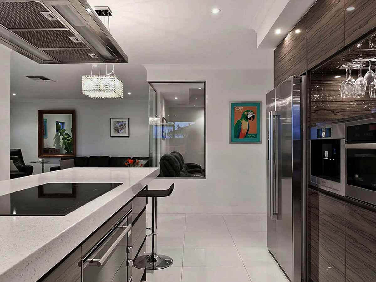 Modern kitchen after cleaning with NANO GO surface cleaners – clean countertops, cabinets and appliances