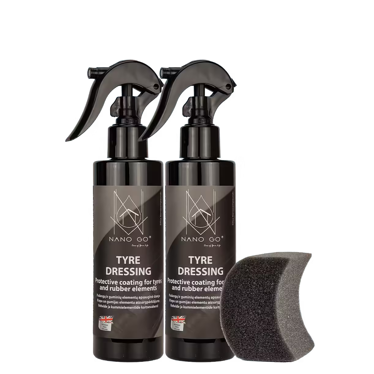 2 x padangų juodinimo priemonė su kempinėle